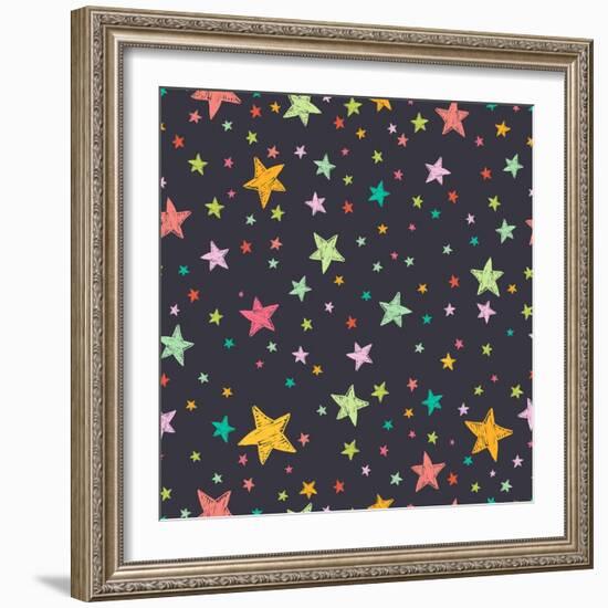 Stars Pattern-TashaNatasha-Framed Art Print