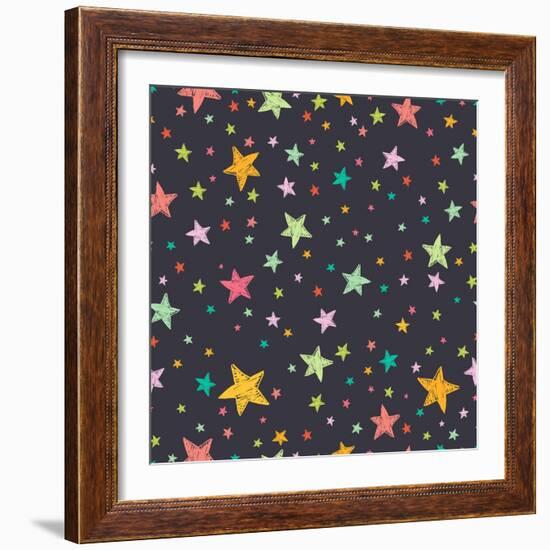 Stars Pattern-TashaNatasha-Framed Art Print