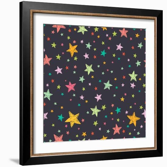 Stars Pattern-TashaNatasha-Framed Art Print