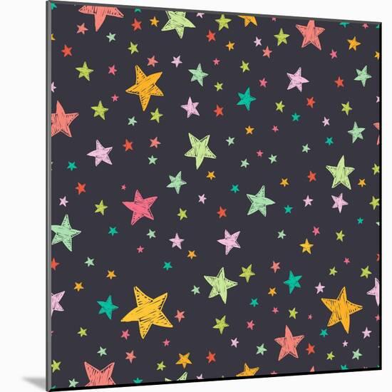 Stars Pattern-TashaNatasha-Mounted Art Print