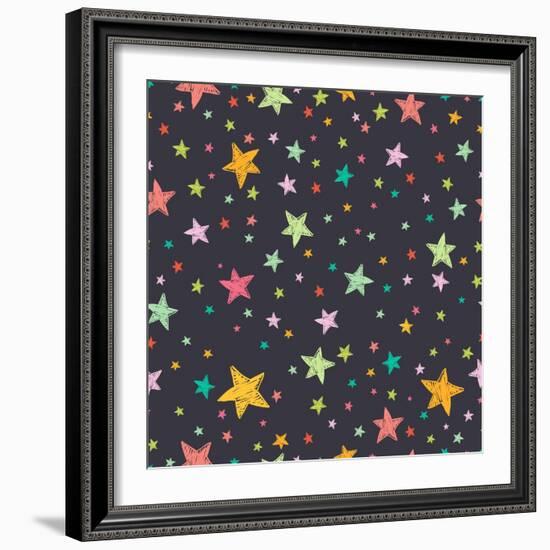 Stars Pattern-TashaNatasha-Framed Art Print