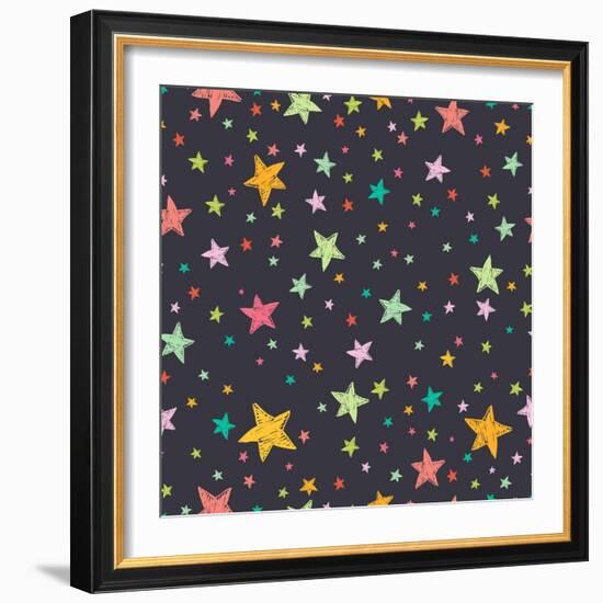 Stars Pattern-TashaNatasha-Framed Art Print