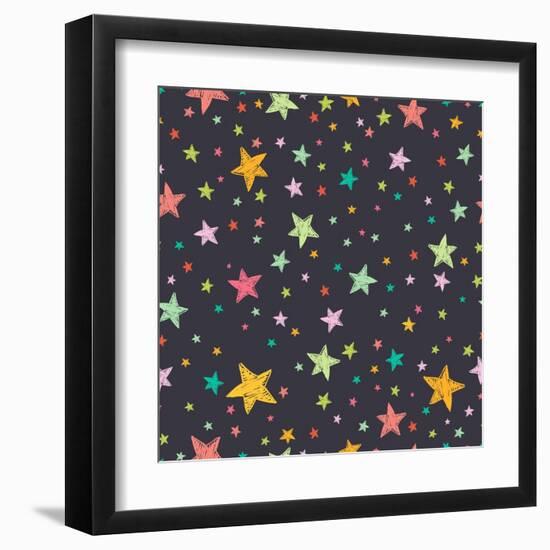 Stars Pattern-TashaNatasha-Framed Art Print