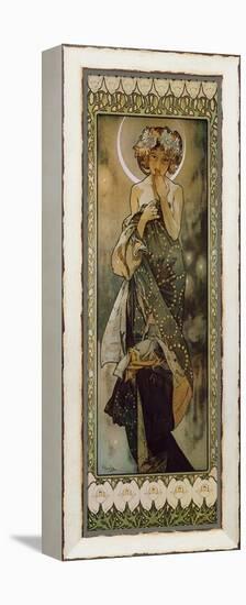 Stars: the Moon, 1902. (Version B)-Alphonse Mucha-Framed Premier Image Canvas