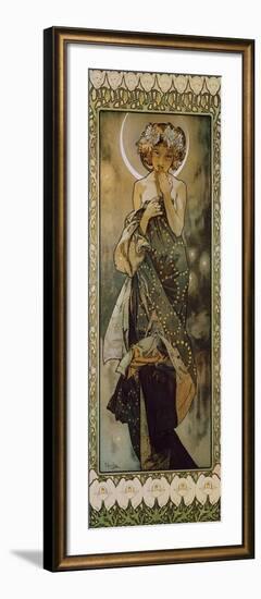 Stars: the Moon, 1902. (Version B)-Alphonse Mucha-Framed Giclee Print