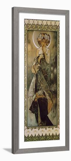 Stars: the Moon, 1902. (Version B)-Alphonse Mucha-Framed Giclee Print