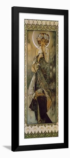 Stars: the Moon, 1902. (Version B)-Alphonse Mucha-Framed Giclee Print