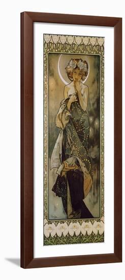 Stars: the Moon, 1902. (Version B)-Alphonse Mucha-Framed Giclee Print