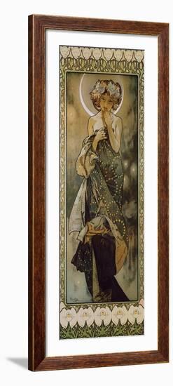 Stars: the Moon, 1902. (Version B)-Alphonse Mucha-Framed Giclee Print