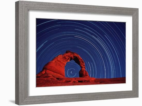 Stars Trails & Delicate Arch-David Nunuk-Framed Photographic Print