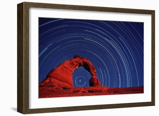 Stars Trails & Delicate Arch-David Nunuk-Framed Photographic Print