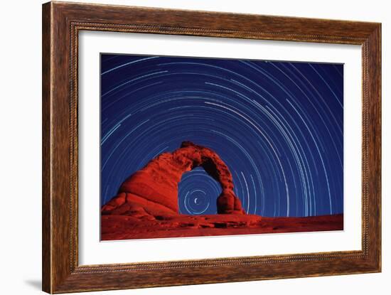 Stars Trails & Delicate Arch-David Nunuk-Framed Photographic Print