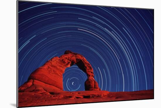 Stars Trails & Delicate Arch-David Nunuk-Mounted Photographic Print