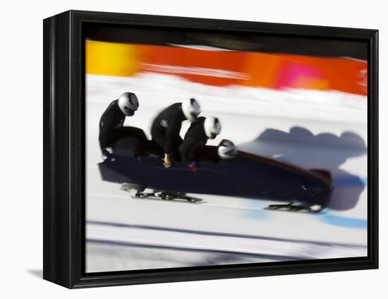 Start of a 4-Man Bobsled Team in Action, Torino, Italy-Chris Trotman-Framed Premier Image Canvas