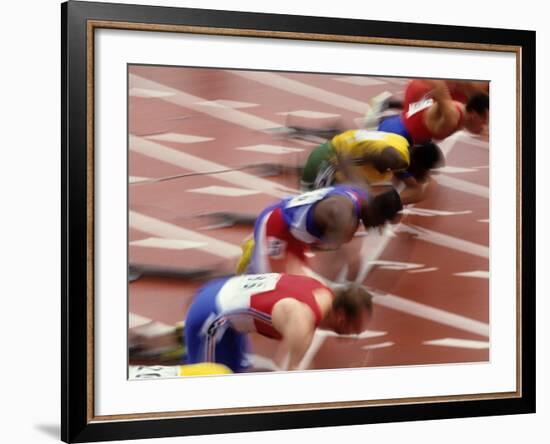 Start of a Mens 100M Race-Paul Sutton-Framed Photographic Print