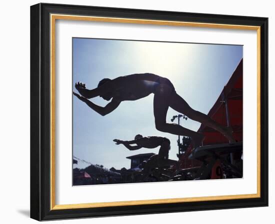 Start of Men's Swim Race, Santa Clara , California, USA-Steven Sutton-Framed Photographic Print