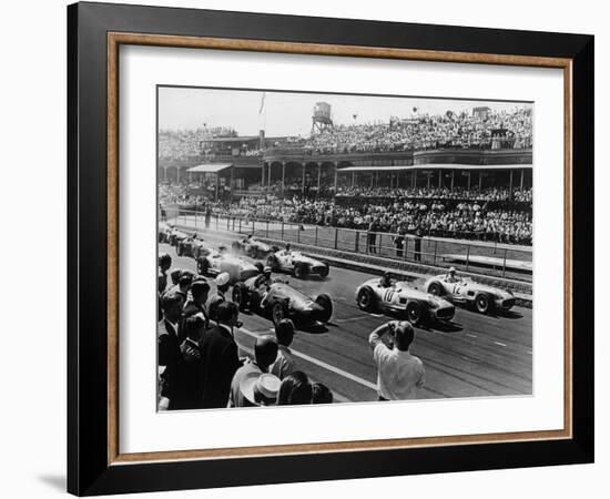 Start of the British Grand Prix, Aintree, Liverpool, 1955-null-Framed Photographic Print