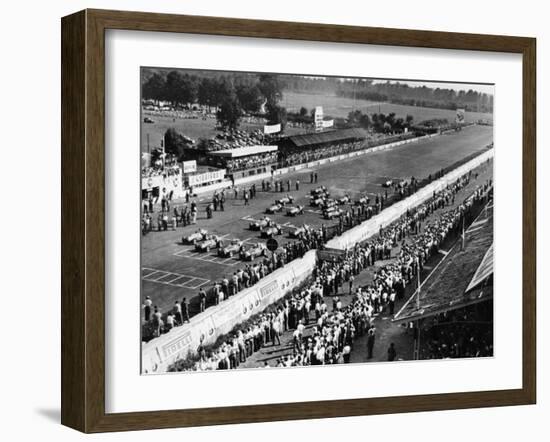 Start of the Italian Grand Prix, Monza, Early 1950S-null-Framed Photographic Print