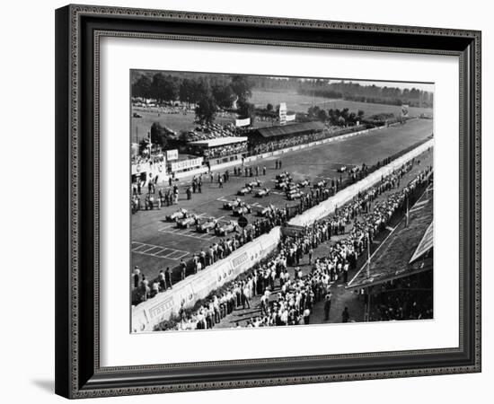 Start of the Italian Grand Prix, Monza, Early 1950S-null-Framed Photographic Print