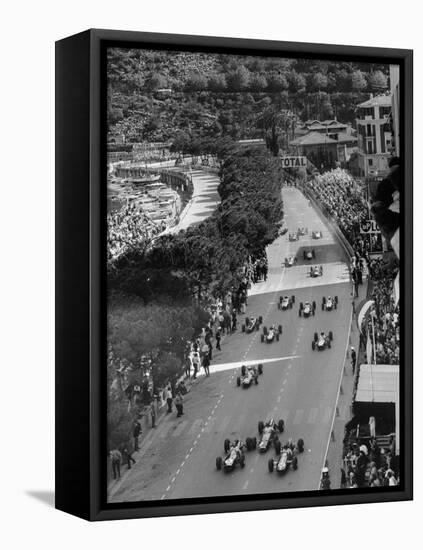 Start of the Monaco Grand Prix, 1964-null-Framed Premier Image Canvas