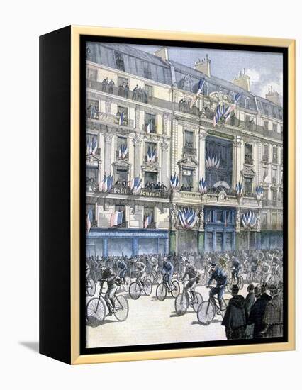 Start of the Paris-Brest-Paris Cycle Race, 1891-F Meaulle-Framed Premier Image Canvas