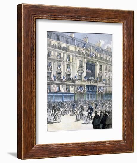 Start of the Paris-Brest-Paris Cycle Race, 1891-F Meaulle-Framed Giclee Print