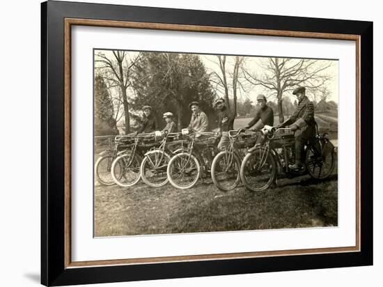 Start of Vintage Bicycle Race-null-Framed Art Print