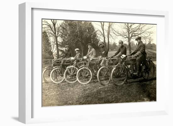 Start of Vintage Bicycle Race-null-Framed Art Print