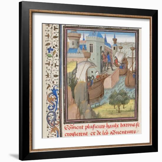 Start to the Fourth Crusade, Miniature from the Historia by William of Tyre, 1460s-null-Framed Giclee Print