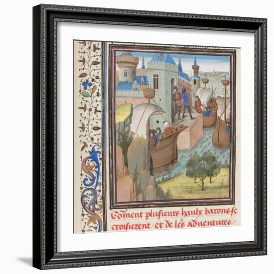 Start to the Fourth Crusade, Miniature from the Historia by William of Tyre, 1460s-null-Framed Giclee Print