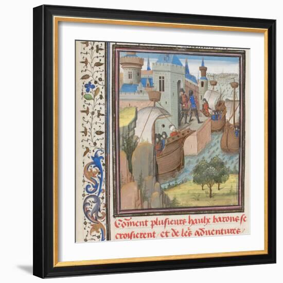 Start to the Fourth Crusade, Miniature from the Historia by William of Tyre, 1460s-null-Framed Giclee Print