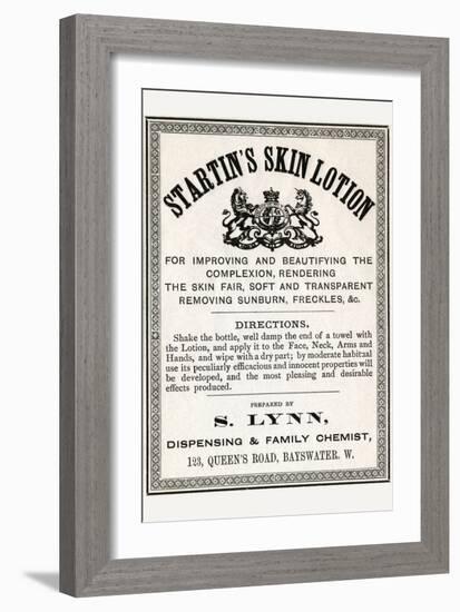 Startin's Skin Lotion-null-Framed Art Print