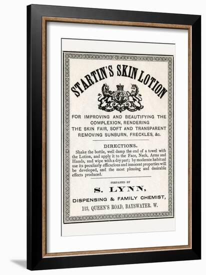 Startin's Skin Lotion-null-Framed Art Print