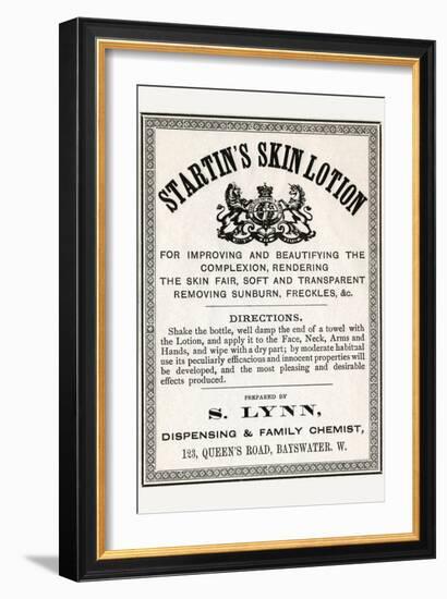 Startin's Skin Lotion-null-Framed Art Print