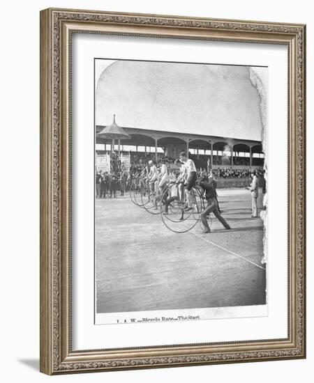 Starting Line of a Penny-Farthing Bicycle Race-George Barker-Framed Photographic Print