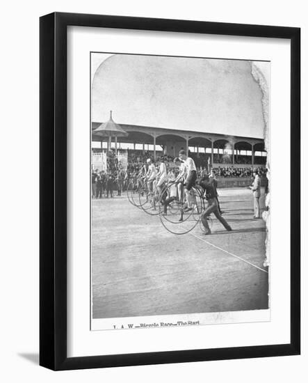 Starting Line of a Penny-Farthing Bicycle Race-George Barker-Framed Photographic Print