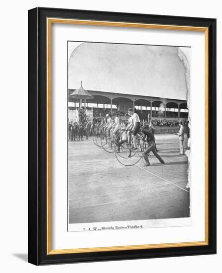 Starting Line of a Penny-Farthing Bicycle Race-George Barker-Framed Photographic Print