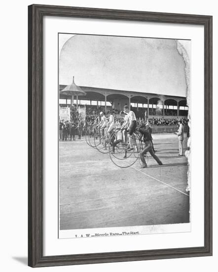 Starting Line of a Penny-Farthing Bicycle Race-George Barker-Framed Photographic Print