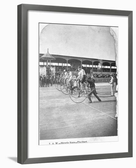 Starting Line of a Penny-Farthing Bicycle Race-George Barker-Framed Photographic Print