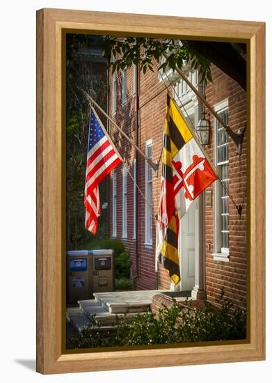 State and National U.S. Flags, Annapolis, Maryland, USA-Christopher Reed-Framed Premier Image Canvas