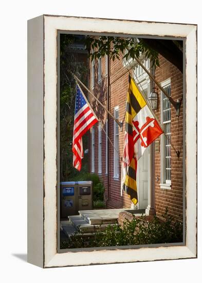 State and National U.S. Flags, Annapolis, Maryland, USA-Christopher Reed-Framed Premier Image Canvas