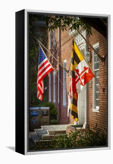 State and National U.S. Flags, Annapolis, Maryland, USA-Christopher Reed-Framed Premier Image Canvas