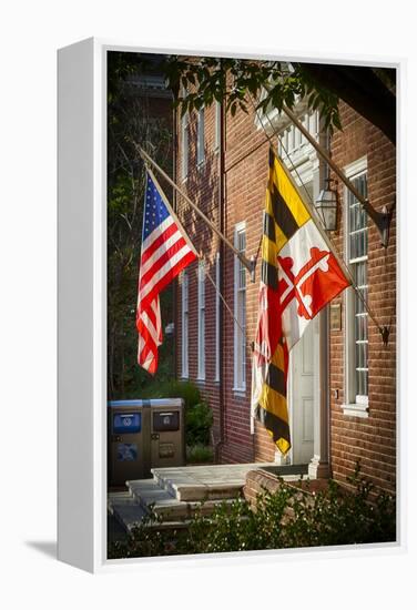 State and National U.S. Flags, Annapolis, Maryland, USA-Christopher Reed-Framed Premier Image Canvas