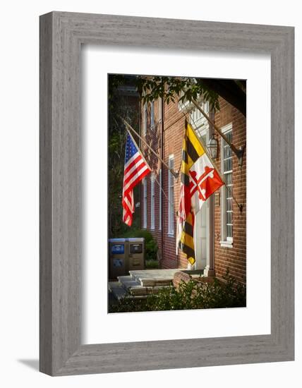 State and National U.S. Flags, Annapolis, Maryland, USA-Christopher Reed-Framed Photographic Print