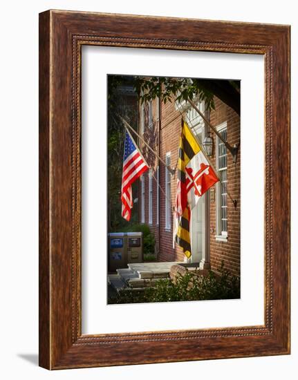 State and National U.S. Flags, Annapolis, Maryland, USA-Christopher Reed-Framed Photographic Print