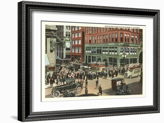 State and Washington Streets, Chicago, Illinois-null-Framed Art Print