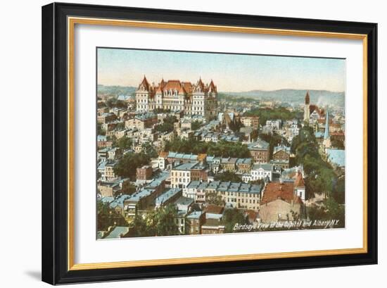 State Capitol and City, Albany, New York-null-Framed Art Print