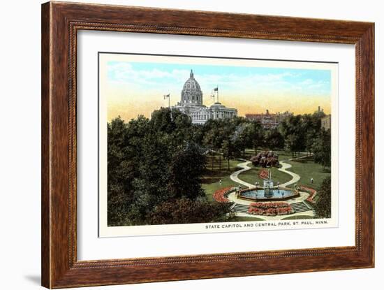 State Capitol and Park, St. Paul, Minnesota-null-Framed Art Print