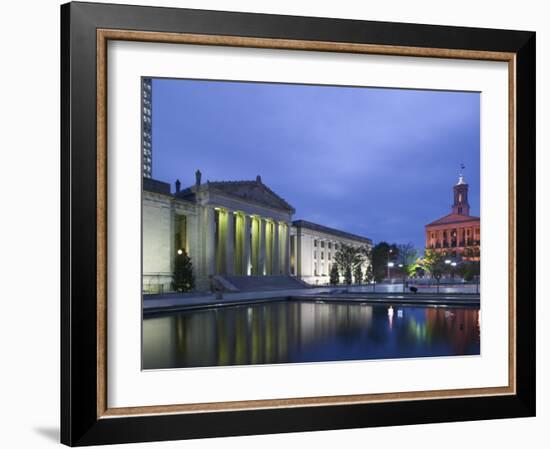 State Capitol and War Memorial Auditorium, Nashville, Tennessee, USA-Walter Bibikow-Framed Photographic Print