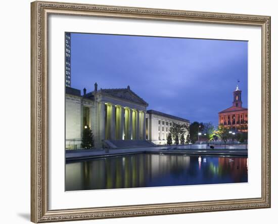 State Capitol and War Memorial Auditorium, Nashville, Tennessee, USA-Walter Bibikow-Framed Photographic Print